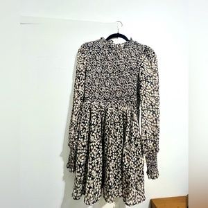 Lulu’s Dress - Floral Forever Navy Blue Floral Print Smocked Skater Dress